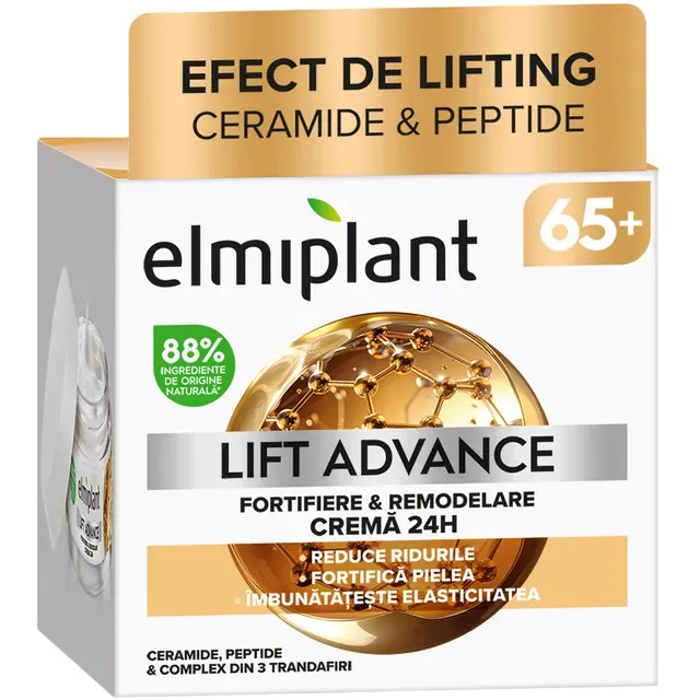 Crema de fata pentru fortifiere si remodelare Elmiplant Lift Advance, pentru varsta 65+, 50 ml