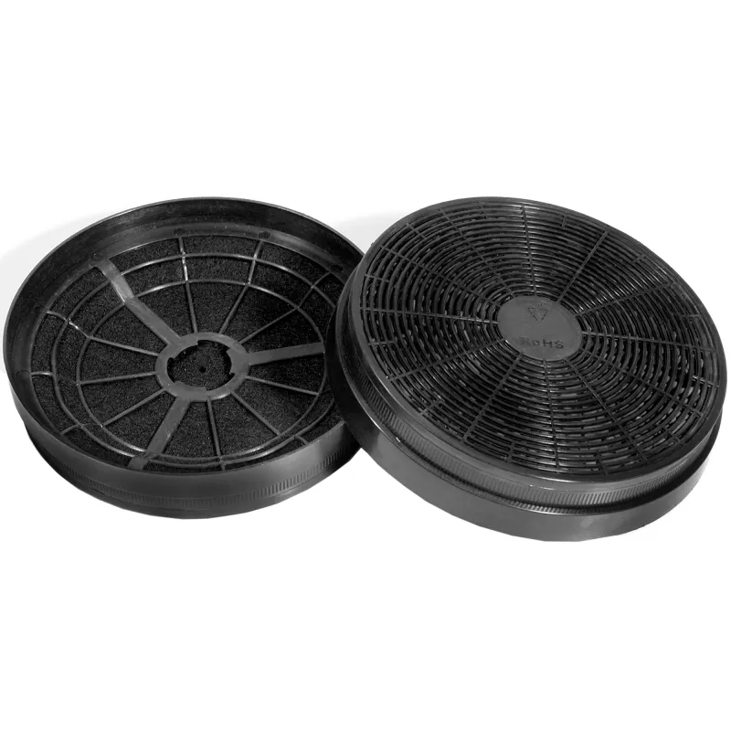 Set filtre de carbon hota decorativa Heinner FC-HD650, compatibil cu modelele CH-400/BK/BRW, XCH-450S, HCH-490-WH/BK/BRW/SS, DCH-650TIX, DCH-6590TIX,HDCH-5960RGBK, HDCH-6060RGBK, DCH-650GX, DCH-500RSLIX, DCH-650IBOX, 2 buc/set, φ175 x 35 mm