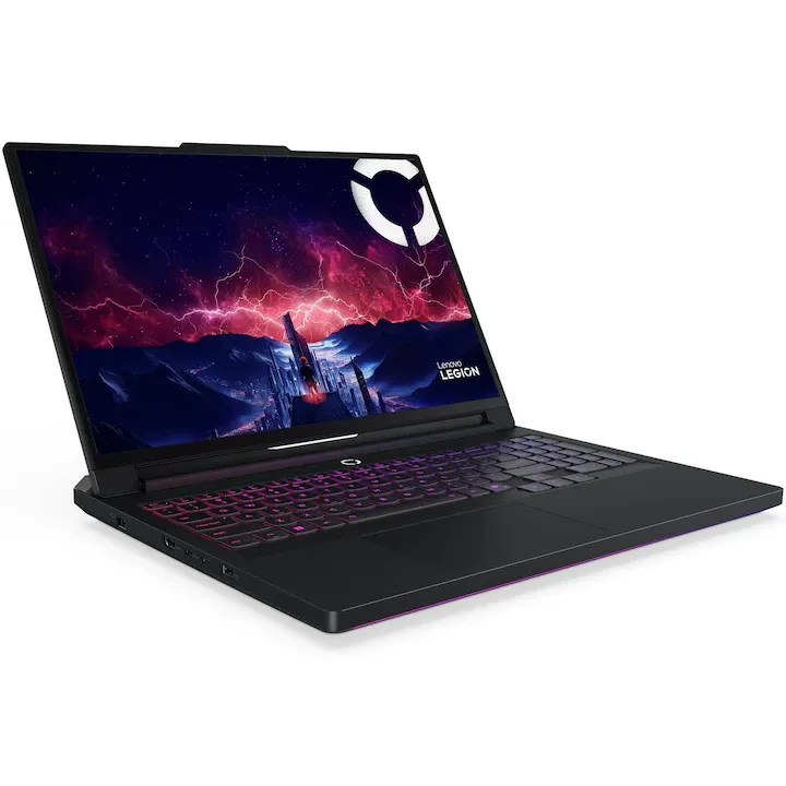 Gaming Lenovo Legion Pro 7 16AFR10H cu procesor AMD Ryzen™ 9 9955HX3D pana la 5.4GHz, 16" WQXGA, OLED, 240Hz, 32GB DDR5 RAM, 1TB SSD, NVIDIA® GeForce RTX™ 5080 16GB GDDR7, No OS, Eclipse Black, 3y on-site Premium Care