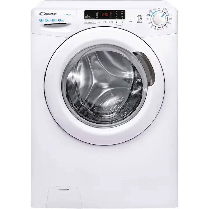 Masina de spalat rufe Candy CS4 1172DE/1-S, clasa D, 7 kg, 1100 rpm, Easy Iron, Slim, Programe rapide de spalare, Hygiene, alb