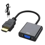 Adaptor convertor HDMI la VGA, Zggzerg, Cu cablu audio, 3.5 mm Jack Stereo, Negru