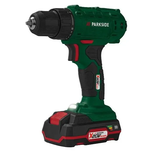 Masina de gaurit si insurubat (bormasina), Parkside PBSA 20-Li A1, 20V, 2Ah, cu acumulator si incarcator, valiza de transport