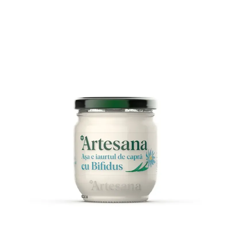 Iaurt natural din lapte de capra cu bifidus Artesana, 160 g