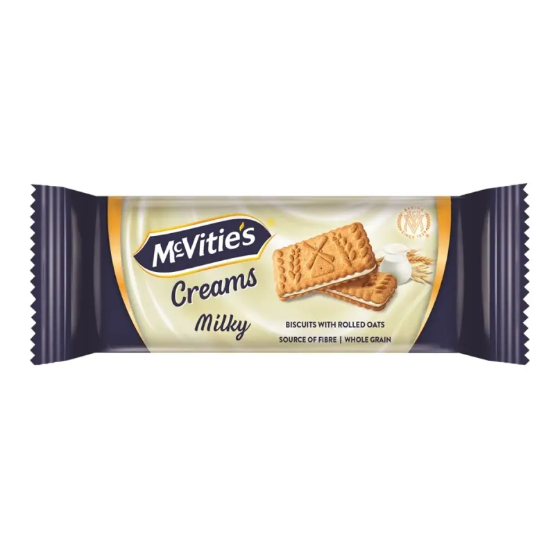 Biscuiti cu fulgi de ovaz si crema cu lapte Mc Vitie's, 100 g
