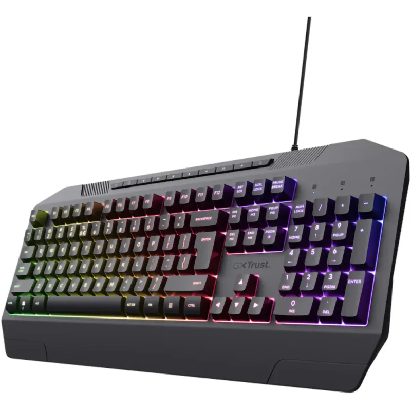 Tastatura Gaming TRUST GXT 836 Evocx, USB, Layout US, negru