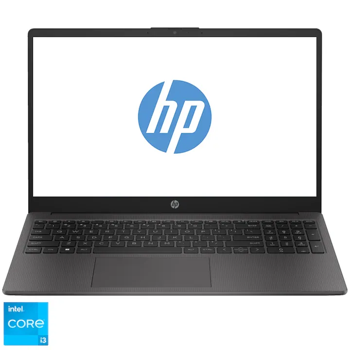 HP 250 G10 cu procesor Intel® Core™ i3 1315U pana la 4.5GHz, 15.6'' Full HD, 8GB DDR4 RAM, 256GB SSD, Intel® UHD Graphics, Free DOS, Dark ash silver