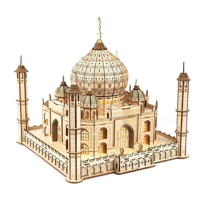 Puzzle 3D din lemn, Taj Mahal, 388 piese, 29×29cm