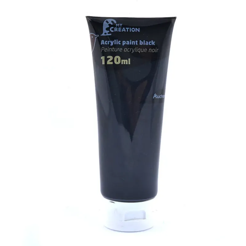 Tub de vopsea acrilica Auchan, negru, 120 ml