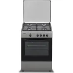 Aragaz Heinner HFSC-SME60SL, Gaz, 4 arzatoare, Dispozitiv siguranta plita si cuptor, 60 cm, Argintiu