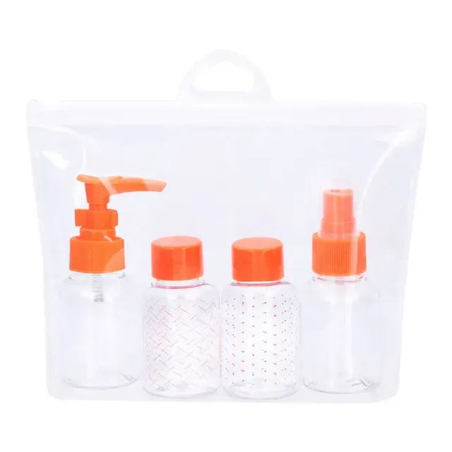 Set recipiente calatorie 50 ml, sticle reincarcabile in husa Airport