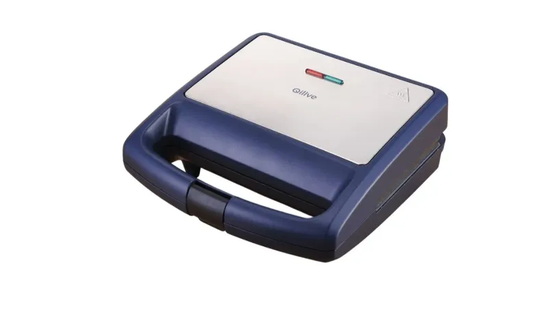 Sandwich maker 3 in 1 Qilive Q.5948, 800W, placi antiaderente/detasabile, indicator luminos, albastru