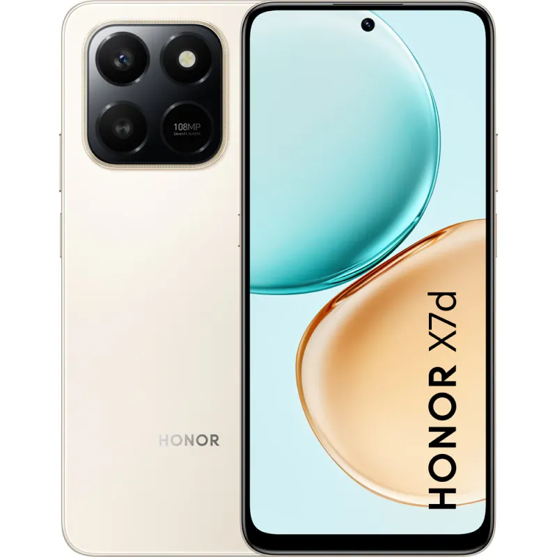 荣耀 X7d 手机,256GB 存储,8GB 运行内存,双卡双待,沙漠金
