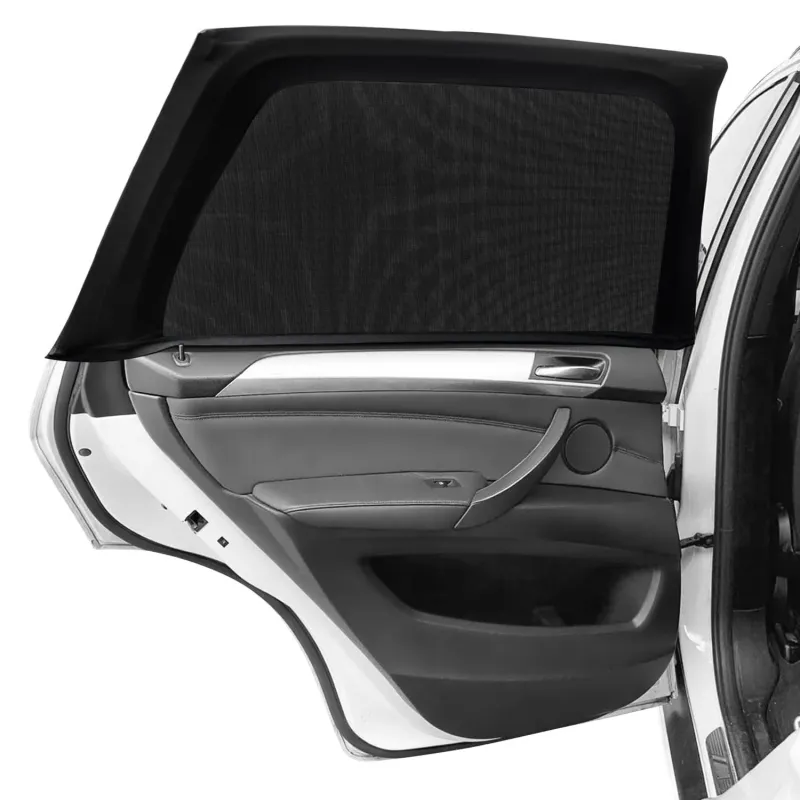 Set 2 Parasolare pentru Geamuri Auto, BYONDSELF®, Rezistent UV, Plasa Anti Insecte, Captuseala din plasa respirabila, Negru