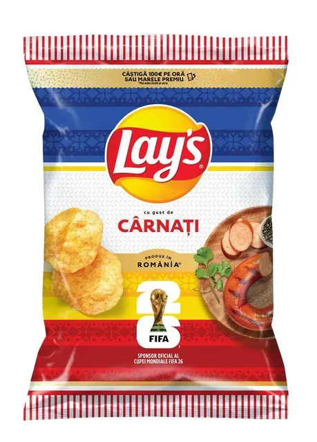 Chipsuri cu gust de carnati Lay's, 110 g