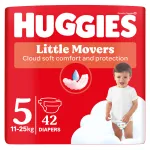 Scutece Huggies Little Movers Jumbo, marimea 5, 11 - 25 kg, 42 bucati