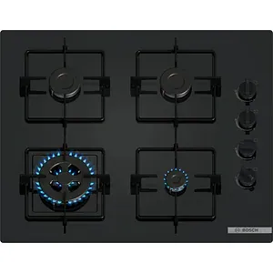 Plita incorporabila BOSCH POH6B6K30, Gaz, 4 arzatoare, Wok, negru