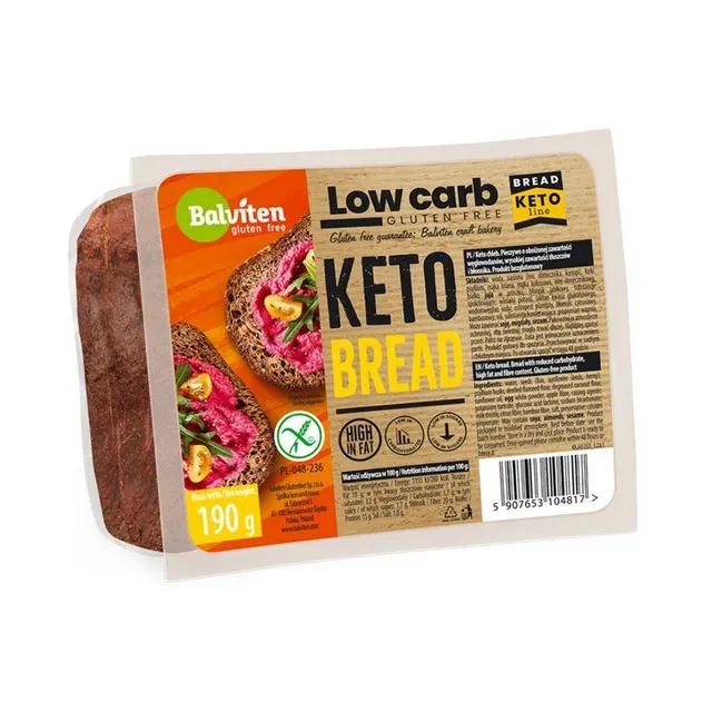 Paine feliata fara gluten Balviten Low Carb, 190 g