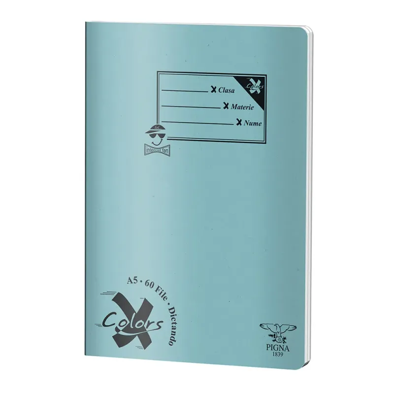 Caiet capsat Pigna Basic 60 de file A5, dictando, diverse culori