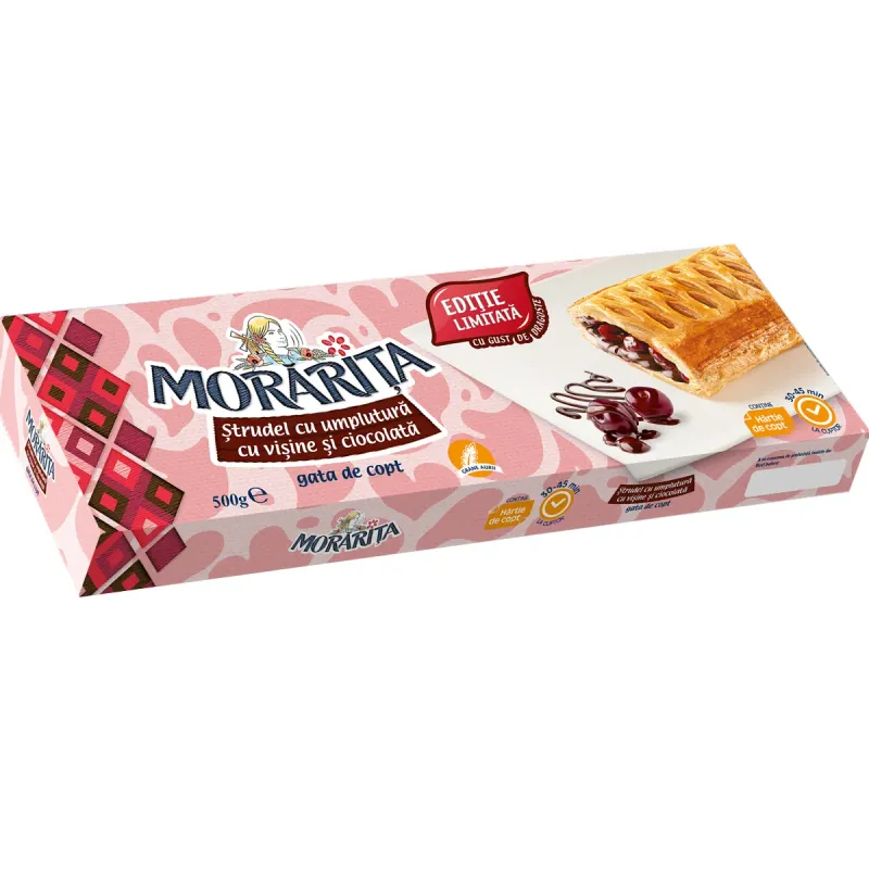 Strudel cu aroma de visine si ciocolata Morarita, 500 g