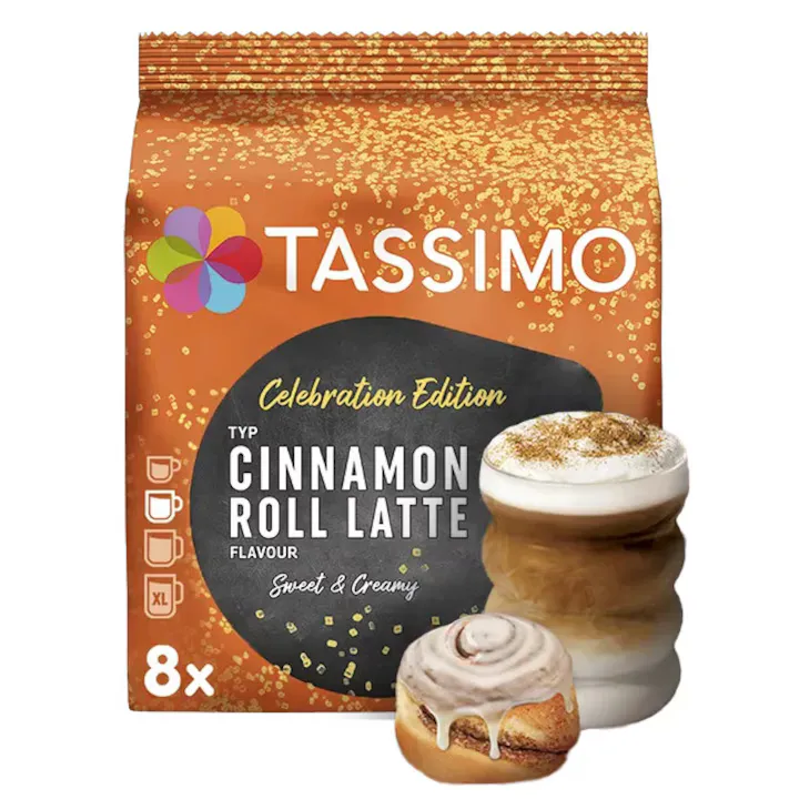 16 (8+8) Capsule Tassimo Cinnamon Roll Latte