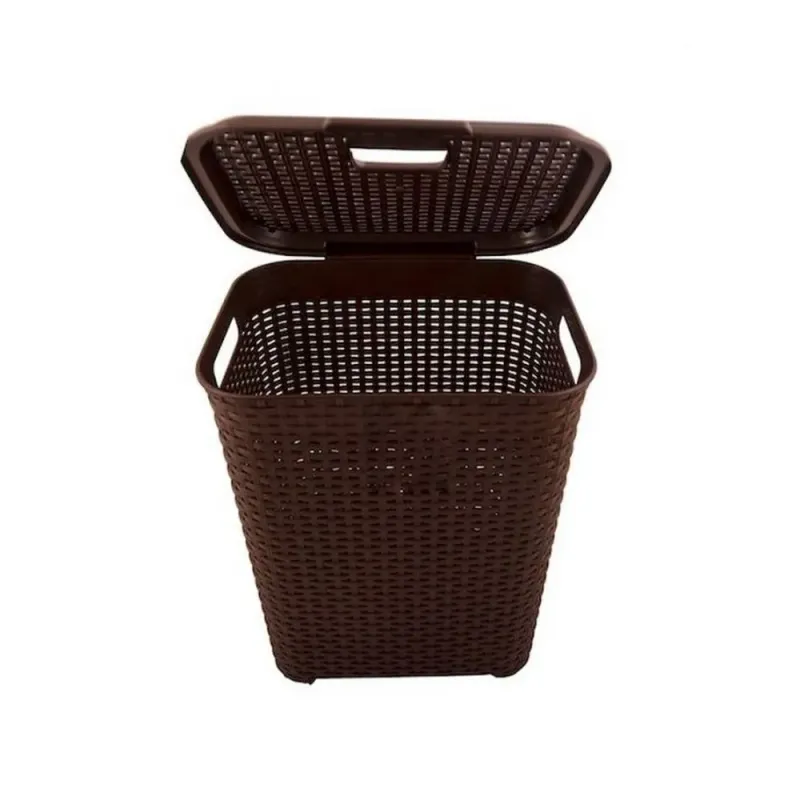 Cos de rufe din plastic cu capac, 45L, diverse culori