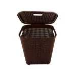 Cos de rufe din plastic cu capac, 45L, diverse culori