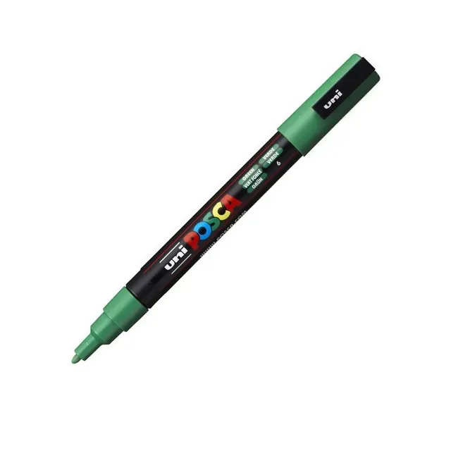 Marker UNI Posca PC-3M, varf 0.9 - 1.3 mm, verde