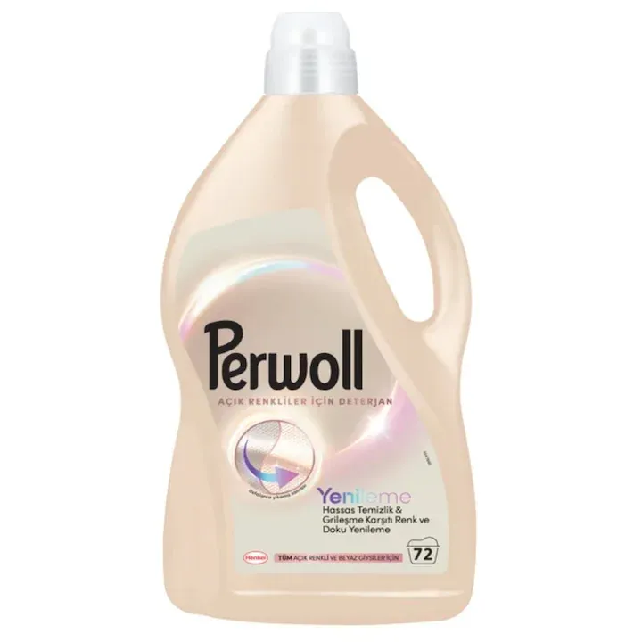 Detergent lichid Perwoll, 3, 96 l, pentru rufe albe și colorate, 72 spălări