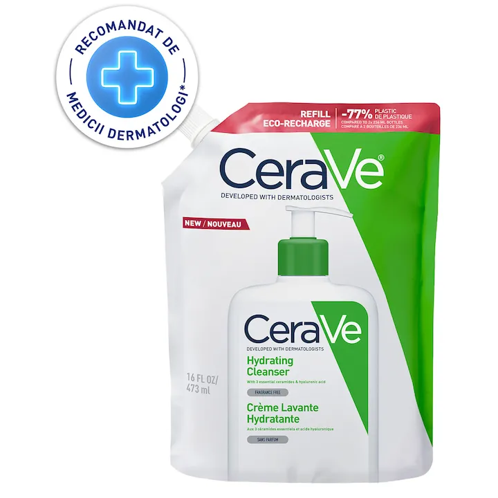 Rezerva Gel de curatare hidratant CeraVe pentru piele normal-uscata, 473 ml