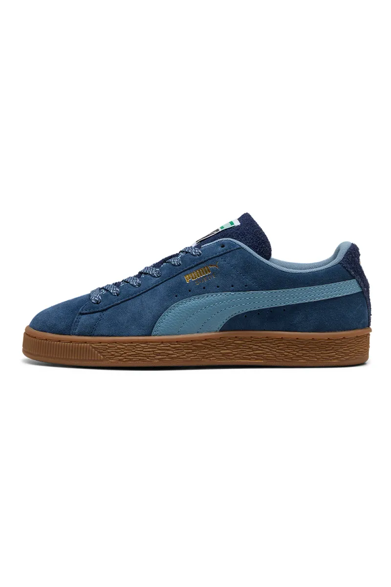Puma, Pantofi sport din piele intoarsa cu sireturi, Albastru inchis, Albastru lavanda, 8
