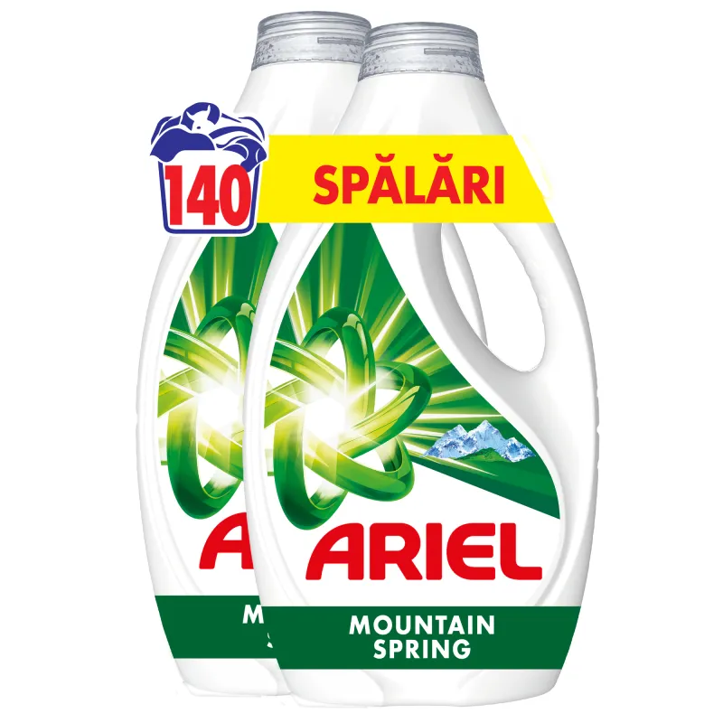Detergent de rufe lichid Ariel Mountain Spring, 140 Spalari, 6.3 L