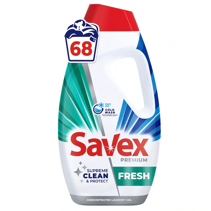 Detergent Lichid SAVEX PREMIUM FRESH, 68 spalari, 2.7 L