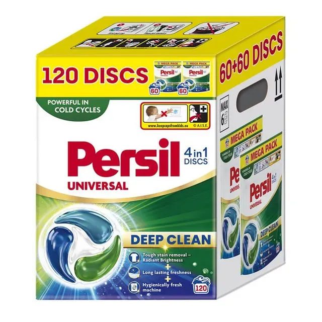 Detergent capsule Persil Universal 4 in 1 Discs Deep Clean, 2 x 60 bucati