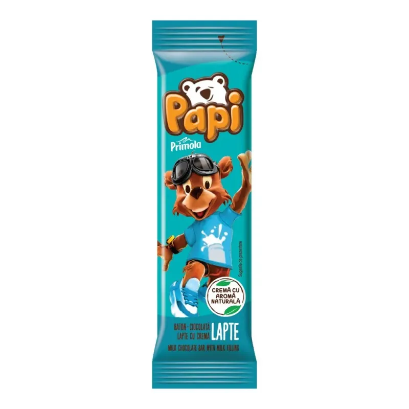 Baton de ciocolata cu crema cu lapte Primola Papi, 26.8 g