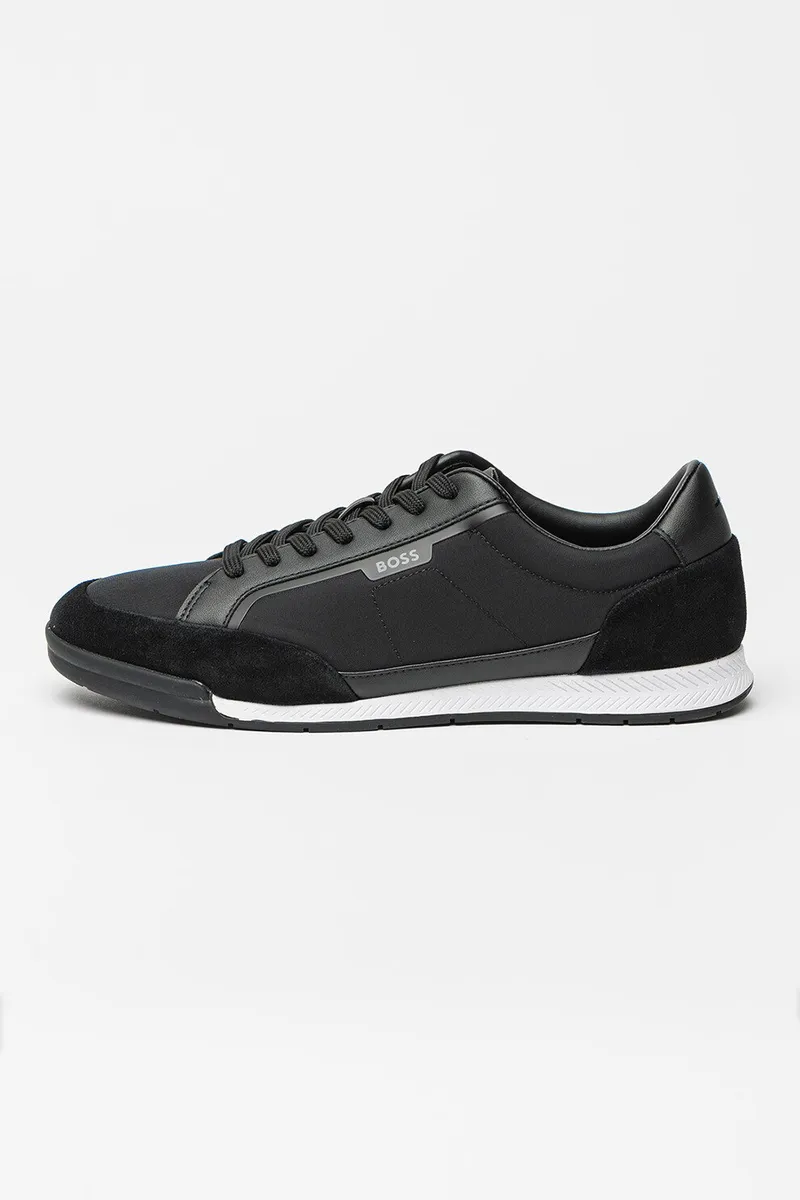 BOSS, Pantofi sport din material textill Nitan, Negru