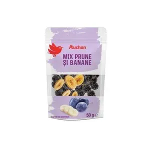 Mix de prune si banane Auchan, 50 g