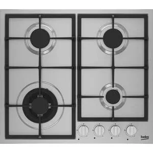 Plita incorporabila BEKO HBIAG64225SX, Gaz, 4 arzatoare, Wok, inox