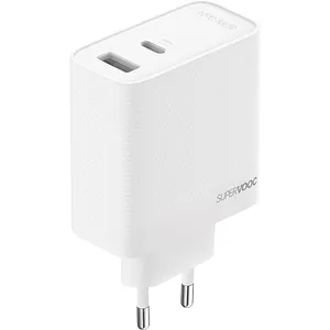 Incarcator retea OPPO Supervooc, 1x USB-A, 1x USB-C, 80W, alb