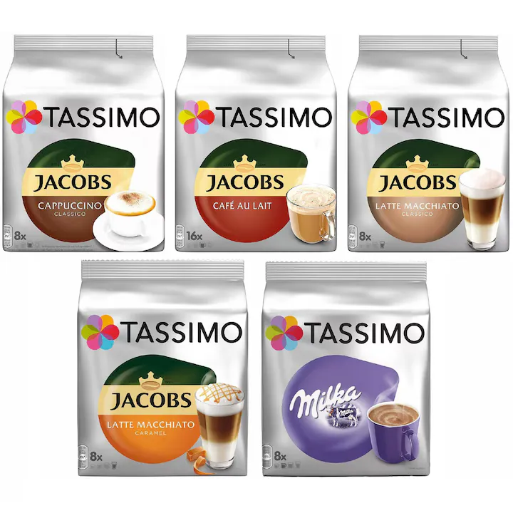 Capsule TASSIMO Jacobs SET CAFEA CU LAPTE 48 buc