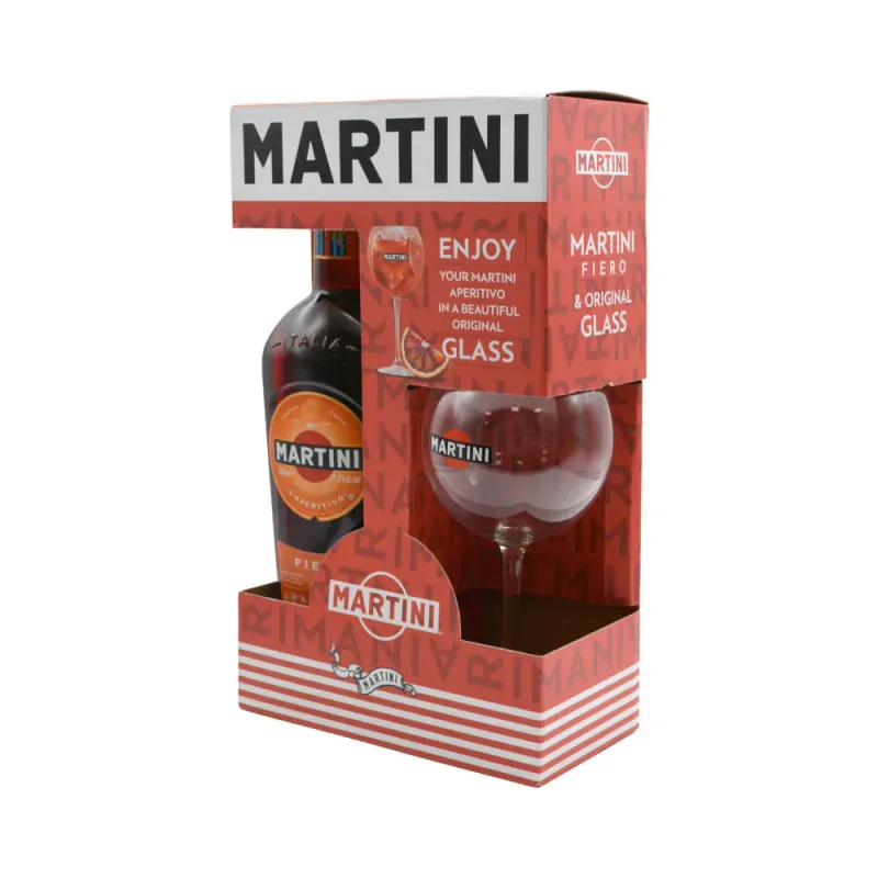 Pachet Martini Fiero, 0.75 l + 1 pahar