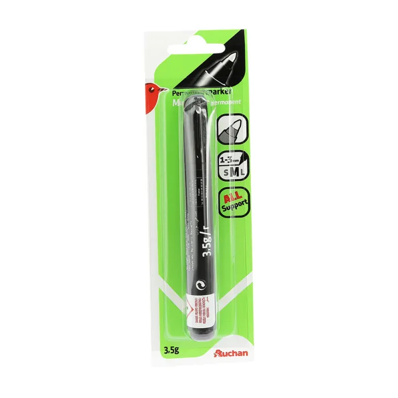 Marker permanent Auchan, negru, diverse marimi