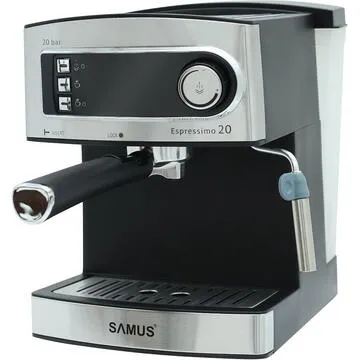 Espressor Samus ESPRESSIMO SILVER,800 W, Capacitate 0.24 l, Presiune pompa 3.5 bar, Argintiu