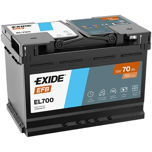 Baterie auto Exide Start&Stop EFB 70 Ah EL700, 760 A