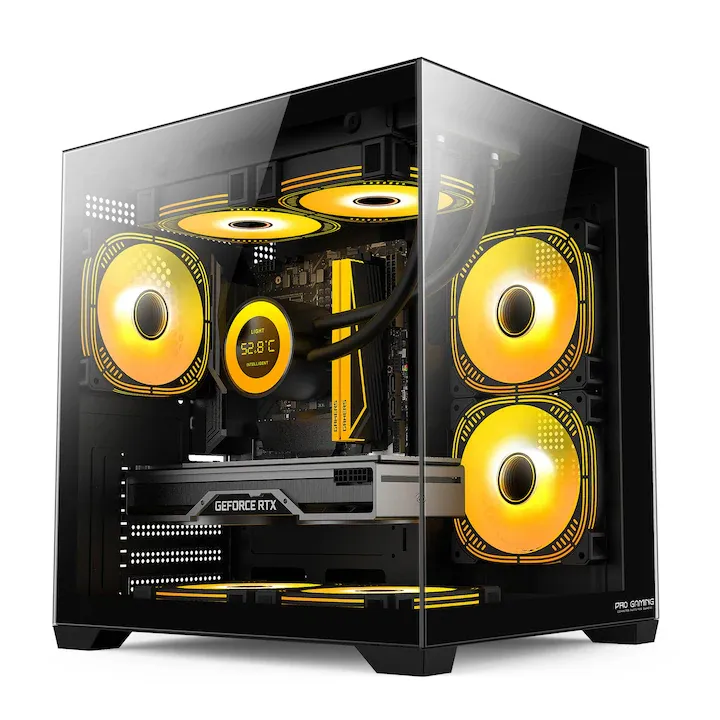 Sistem Desktop PC Gaming Ambra Black Core i5-9400 up to 4.10GHz, 32GB DDR4, SSD 512GB, Video RX580 8GB Windows 11, Wi-Fi 6