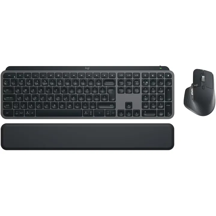 Kit Logitech MX Keys S Combo, MX Keys S + MX Master 3S, 2.4GHz&Bluetooh, Silent, USB-C, Graphite