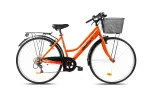 Bicicleta CityBike Dama, 28", 6 viteze, Furca Rigida, Portocaliu