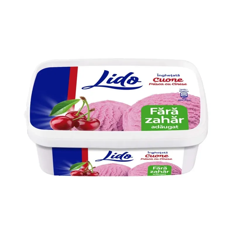 Inghetata frisca cu cirese Lido Diet Cuore, fara zahar, 1000 ml