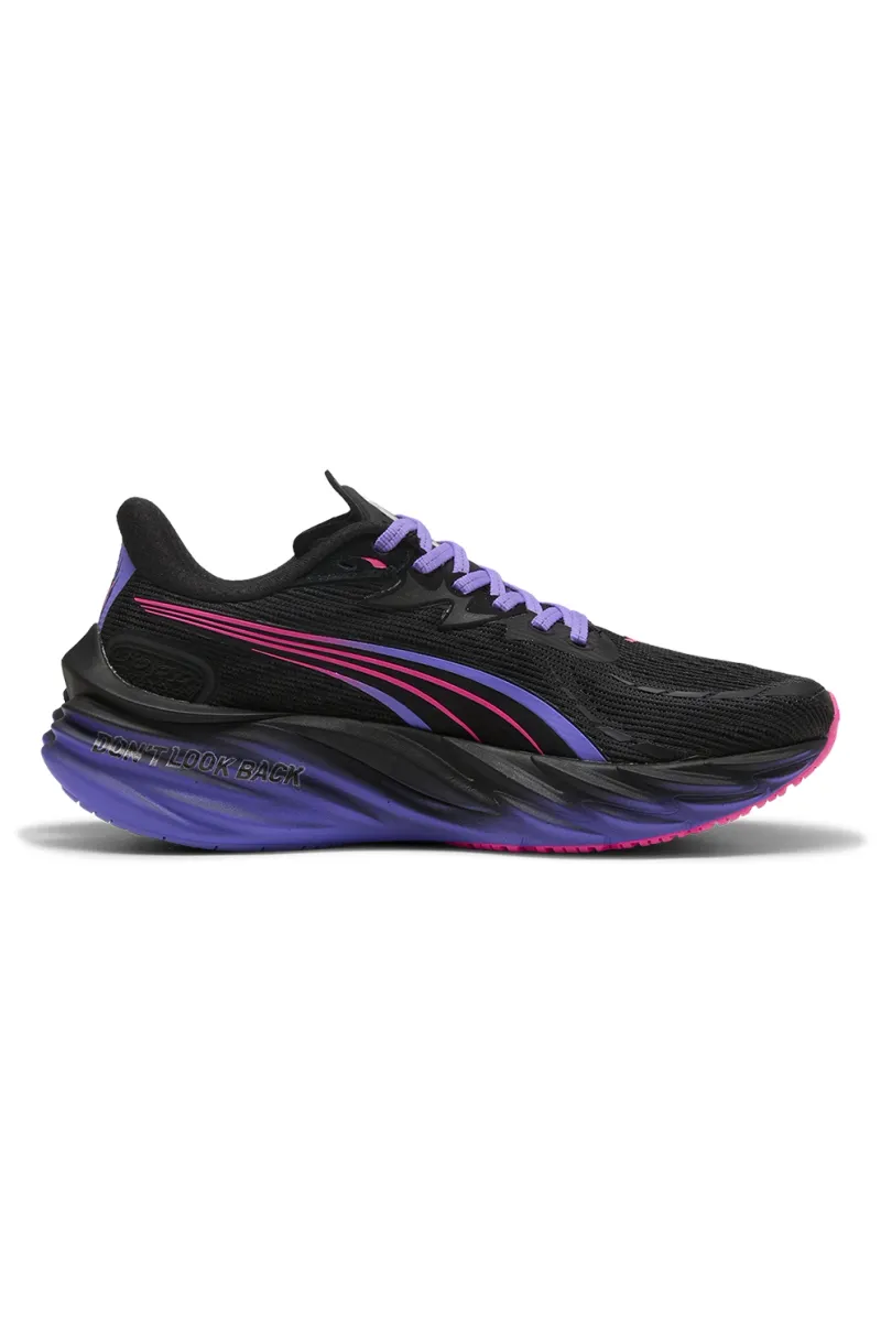 Puma, Pantofi Velocity NITRO 4 din material textil pentru alergare, Negru, Fucsia, Lila, 5