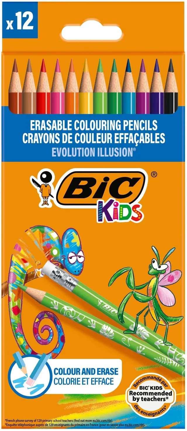 Set creioane colorate Bic evolution, 12 bucati