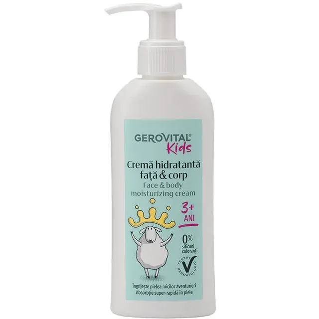 Crema hidratanta pentru fata si corp Gerovital Kids, 150 ml